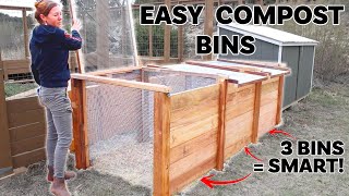 Easy DIY Compost Bins  3 Bin Compost Plans [upl. by Jarrow]