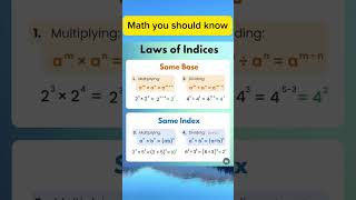 Law of Indices 🎉 maths shorts shortsfeed trending youtubeshorts ytshorts viralshorts [upl. by Payne]