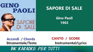 SAPORE DI SALE Gino Paoli Karaoke  CantoScore  StrumentaleTesto [upl. by Mariejeanne560]