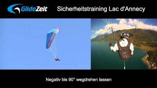 Einseitige Strömungsabrisse Manövervideo GlideZeit Sicherheitstraining Lac dAnnecy [upl. by Pinchas9]