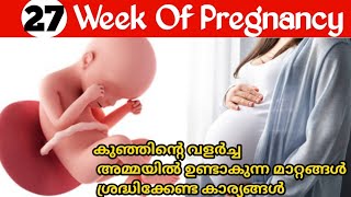 Pregnancy Week by Week Malayalam  27 Weeks Pregnancy Malayalam [upl. by Sielen299]