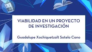 Viabilidad en un proyecto de Investigación [upl. by Ayomat]