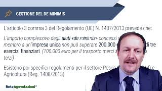 Gestione del De Minimis [upl. by Inimod]