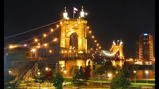 Cincinnati Ohio and the John A Roebling Suspension Bridge [upl. by Junina]