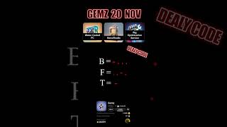 Gemz Daily Combo 20 November  Gemz Daily Code  Daily Combo Toda [upl. by Aiderfla]