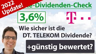 Deutsche Telekom Aktienanalyse 2022 Wie sicher ist die Dividende günstig bewertet [upl. by Etnemelc858]