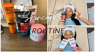 MorningDay skin care routine For Skin Glow Dark marks Garnier Cuticura southafricanyoutuber [upl. by Lanor]