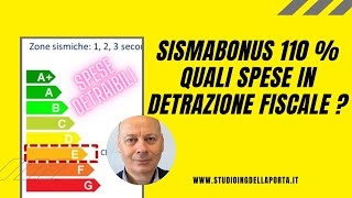 Sismabonus 110  quali spese in detrazione fiscale [upl. by Blanca953]