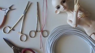 Restringing Resinsoul MSD BJD doll with a thicker elastic [upl. by Strade]