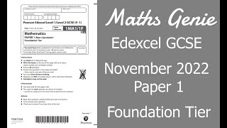 Edexcel Foundation Paper 1 November 2022 Exam Walkthrough [upl. by Dupin]