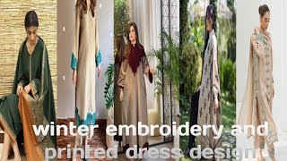 winter embroidery and printed dress design Beautiful dress design❤dress design style [upl. by Squier]