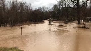 Video shows flooding in Woodville Miss on Jan 24 [upl. by Ardnuassak125]