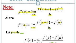 LHôpitals rule proof [upl. by Yelsiap]