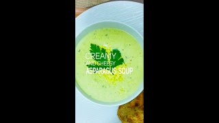 1 minute How to Cook Cheesy Asparagus Soup in 1 minute creamy and cheesy vegan asparagus soup [upl. by Ykcim]