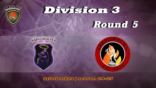 Atlasbasket  Div 3Round 5  SAINT WOLVES vs ΕΜΠRISMOS [upl. by Oicaro]