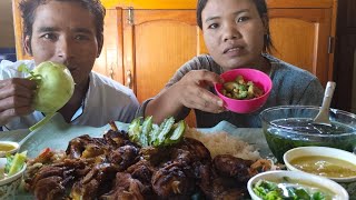 FRIED CHICKEN CHILLYMIZO BAICHANGKHA BAWLMIZO COUPLE MUKBANG🍗🍗 [upl. by Heisser]