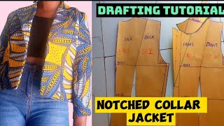 HOW TO DRAFT a BLAZER JACKET with notched collar Edited edition [upl. by Ahsitneuq115]