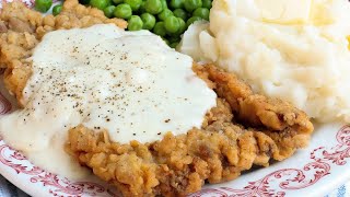 Crispy Chicken Fried Steak w Country Gravy [upl. by Eetnuahs]