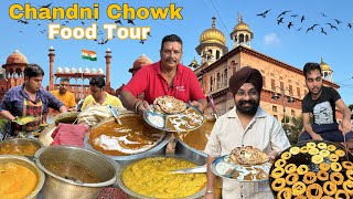 Top 5 Famous street food in Chandni Chowk  Chole Kulche  Ghewar  Jalebi  Bombay Sandwich [upl. by Aleris]