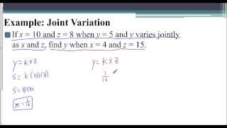 Lesson 95  Joint Variation Examples [upl. by Nol169]