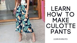 How To Make Culotte pants [upl. by Auqinot717]