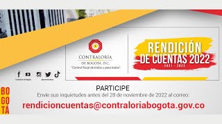 Rendición de Cuentas 2022  Contraloría de Bogotá DC [upl. by Miett142]