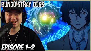 DAZAI GIVES OFF GOJO VIBES  Bungo Stray Dogs Episode 1 amp 2 REACTION [upl. by Odnamla]