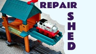 Thomas The Tank Engine Take N Play Sodor Steamworks Repair Shed [upl. by Enelaehs754]