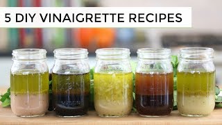 5 DIY SALAD DRESSING RECIPES  quick  easy [upl. by Ennirac]