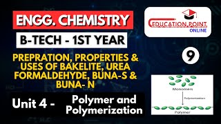 Lec 9  Prepration Properties amp uses of Bakelite Urea formaldehyde BunaS amp Buna N [upl. by Netnert]