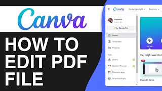 How To Edit PDF Files in Canva Free  Full Guide [upl. by Imoen465]