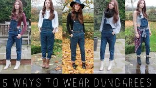 5 WAYS TO WEAR DUNGAREES  OVERALLS [upl. by Allesig607]