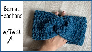 BEST Bernat Yarn Headband Crochet Headband Tutorial [upl. by Jamaal452]