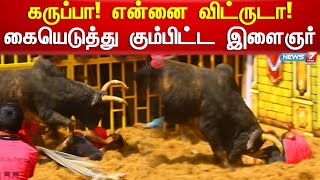 கருப்பா என்னை விட்ருடா கையெடுத்து கும்பிட்ட இளைஞர்  Jallikattu [upl. by Hibbs]