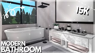 Modern Bathroom Speed Build  BLOXBURG Roblox [upl. by Valente]