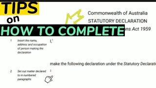 HOW TO COMPLETE STAT DEC for AUSTRALIAN VISA [upl. by Yle]