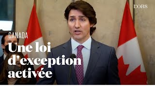 Face au quotConvoi de la libertéquot au Canada Trudeau invoque la loi sur les mesures durgence [upl. by Giannini]