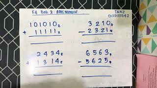 Matematik Tingkatan 4 KSSM Bab 2 Tambah tolak asas nombor [upl. by Arihday]