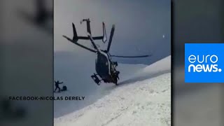 WATCH Extraordinary helicopter rescue in the French Alps [upl. by Elizabet801]