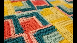 Part 3  The Continuous Mitered Square Crochet Tutorial Filling in the Corners [upl. by Ivette39]