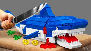 LEGO FOOD in 1 HOURS part 4  Best of Lego LEGO SHARK Animation  Stopmotion cooking amp ASMR [upl. by Anauqahs]