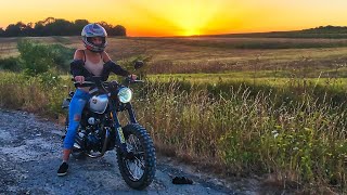 Le permis 125  Hanway Scrambler 125 Masai Scrambler Off Road coucher de soleil [upl. by Aileen]