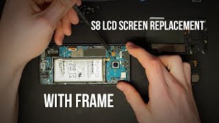 Full Samsung Galaxy S8 LCD Screen Replacement With Frame  Tutorial [upl. by Edlitam]