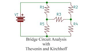 Bridge Circuit Analysis with Thevenin and Kirchhoff Part 2 of 3 [upl. by Aeel373]