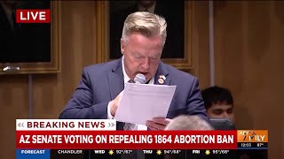 Arizona Senate voting to repeal neartotal abortion ban [upl. by Erv]