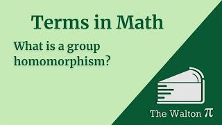 What is a group homomorphism [upl. by Ttoille242]