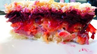 How to Make quotShubaquot Salad Herring Under Fur Coat Selyodka pod Shuboy Recipe [upl. by Sinnej]