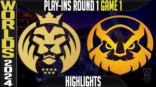 MDK vs VKE Highlights Game 1  Worlds 2024 Play Ins Round 1  Mad Lions Koi vs Vikings Esports G1 [upl. by Enalda300]