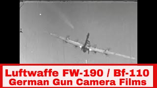 LUFTWAFFE FW190 and BF110 FIGHTER KILLS GUN CAMERA FILMS 1944 43724 [upl. by Anaiviv]