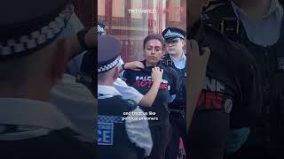 UK protesters spray red paint on proIsrael lobby group [upl. by Bullis]